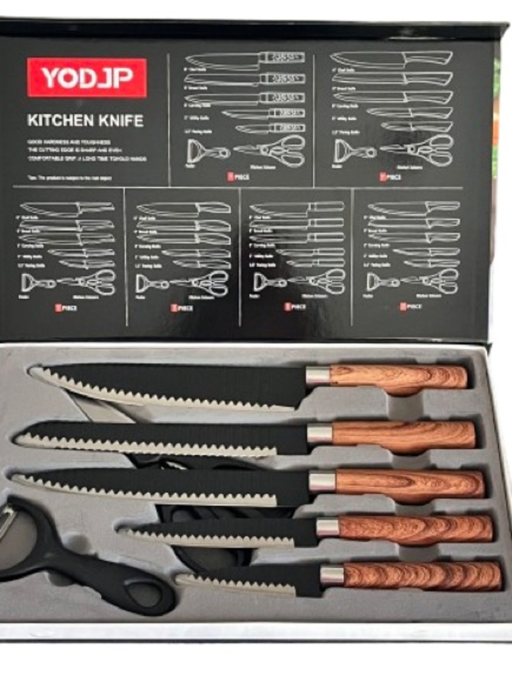 🆕- 7-Piece Kitchen Knife Set with Wooden. Handles. New in Box.